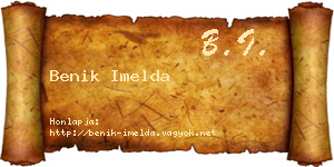 Benik Imelda névjegykártya